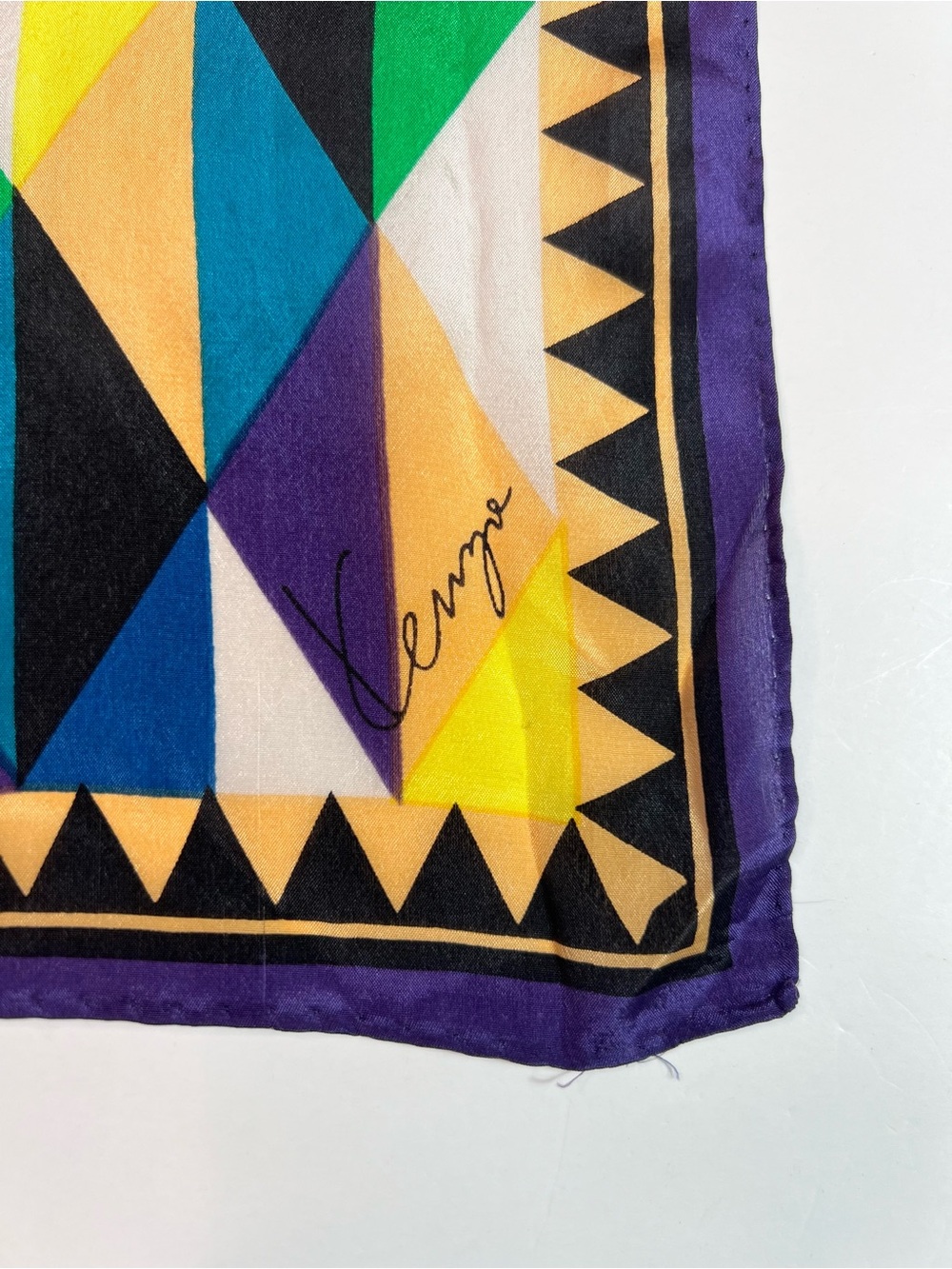 Vintage Kenzo Silk Geometric Scarf - Picture 3 of 8